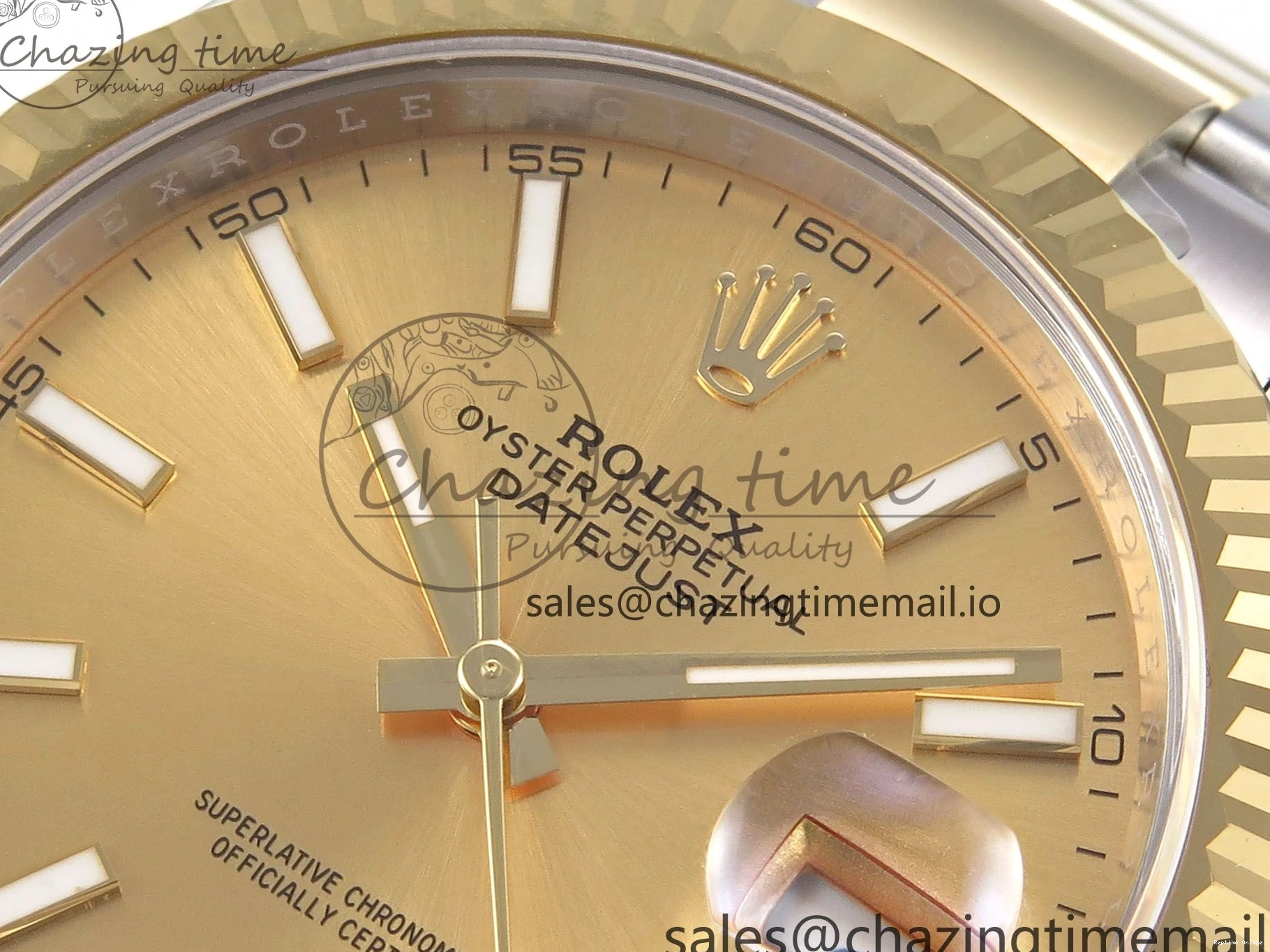 0506 DateJust 41 126333 EWEF Best Edition YG Stick Dial on SS YG Oyster Bracelet A Durable 971